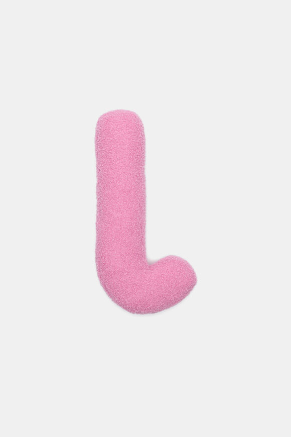Pink Boucle Initial Cushion  L  hi-res