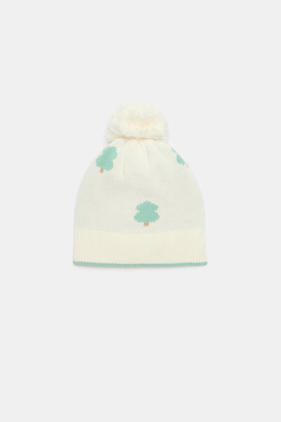 Jacquard Knit Beanie  Seafoam  hi-res
