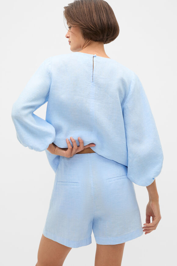 Core Linen High Rise Short  Chalk Blue Crossdye  hi-res
