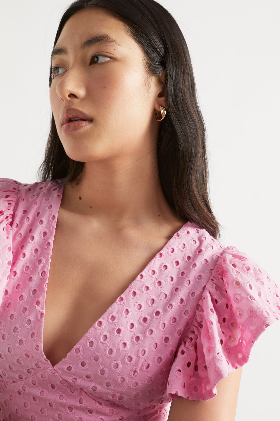 Broderie Crop Top  Soft Orchid