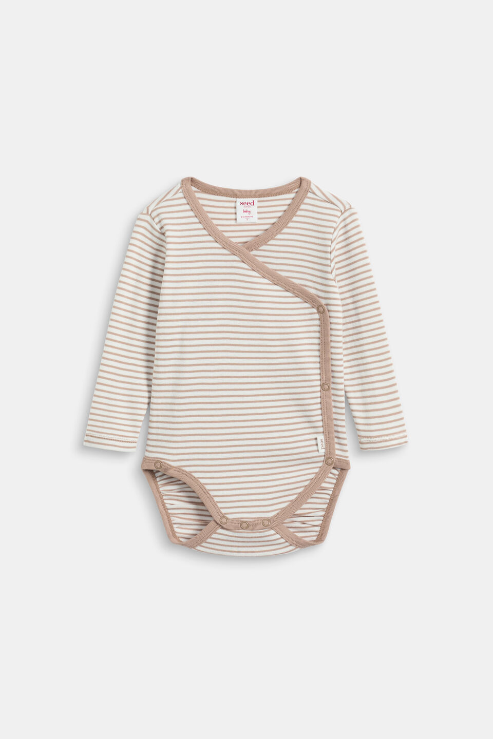 Logo Stripe Wrap Bodysuit  Acorn Stripe