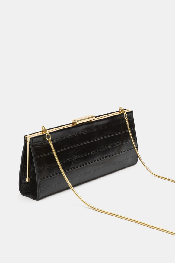 Leather Box Clutch  Black  hi-res