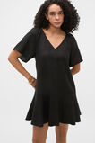 Core Linen Flutter Mini Dress  Black  hi-res