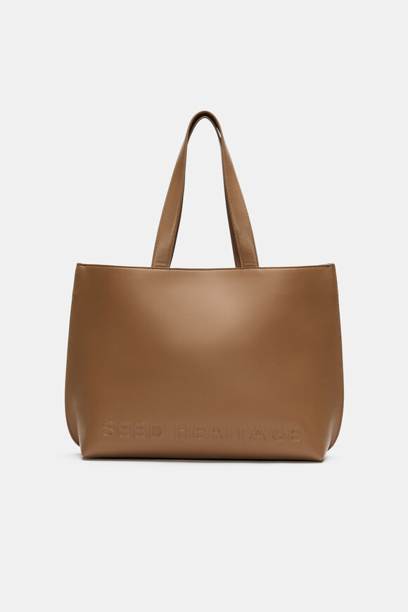 Logo Detail Tote  Tan  hi-res