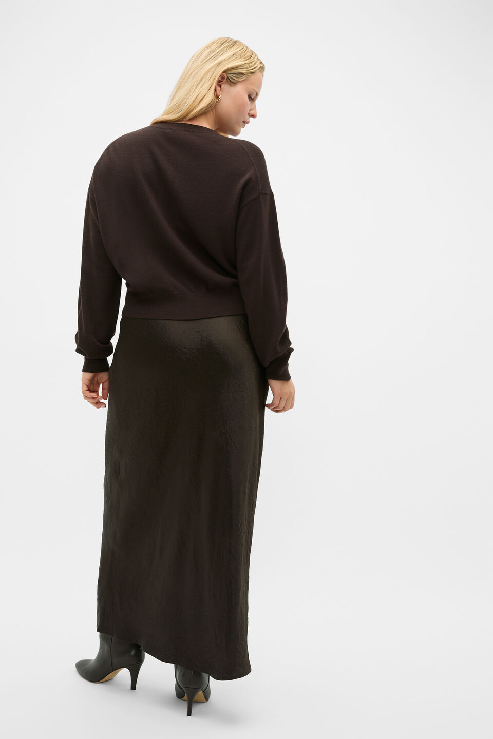 Australian Merino Relaxed Cardigan  Coffee Bean