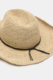 Wide Brim Raffia Fedora  Natural  hi-res