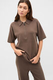 Oversized Zip Polo Knit  Chestnut  hi-res
