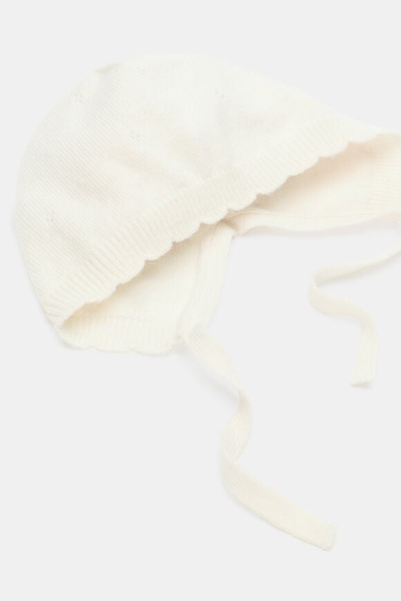 Pointelle Knit Bonnet  Classic Cream  hi-res