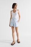 Denim Paperbag Eyelet Short  Seafoam Wash  hi-res