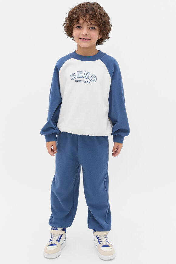 Core Colourblock Logo Sweat  Washed Navy  hi-res