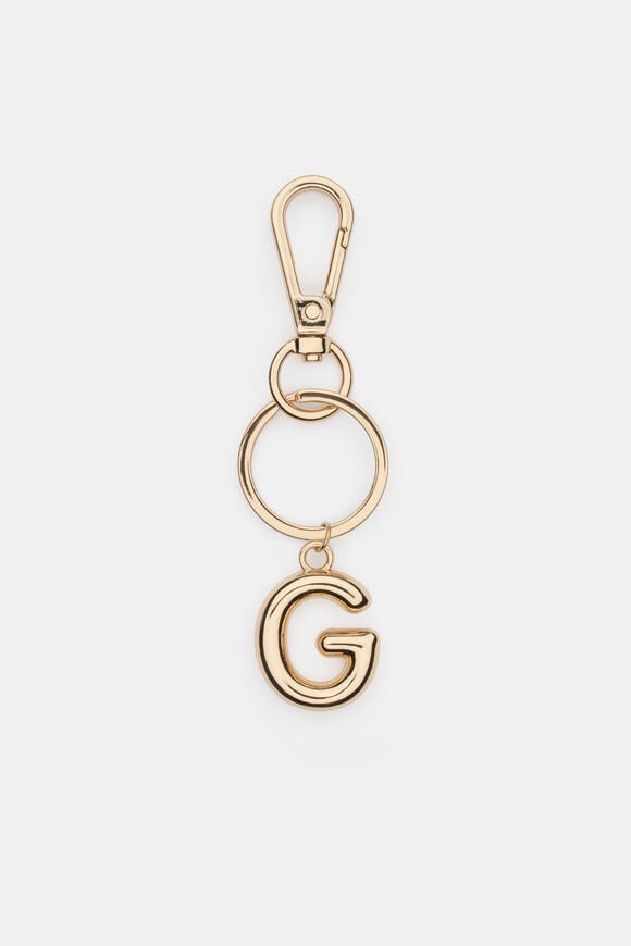 Gold Initial Keyring  G  hi-res