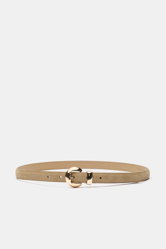Tessa Round Buckle Belt  Cashew Suede  hi-res