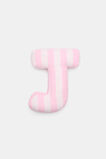 Pink Stripe Initial Cushion  J  hi-res
