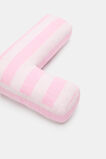 Pink Stripe Initial Cushion  L  hi-res
