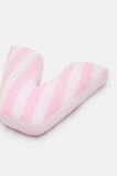 Pink Stripe Initial Cushion  V  hi-res