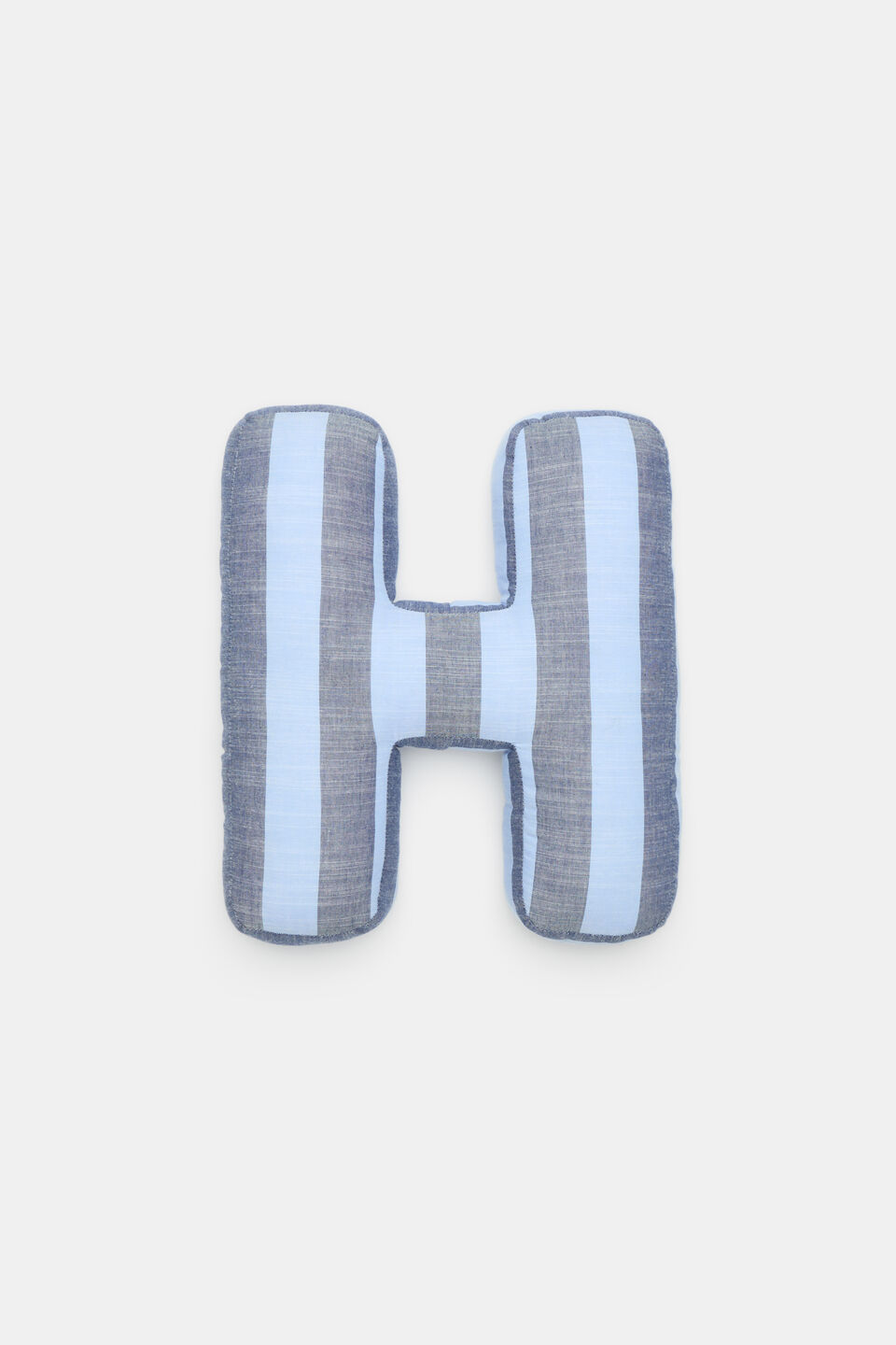 Blue Stripe Initial Cushion  H