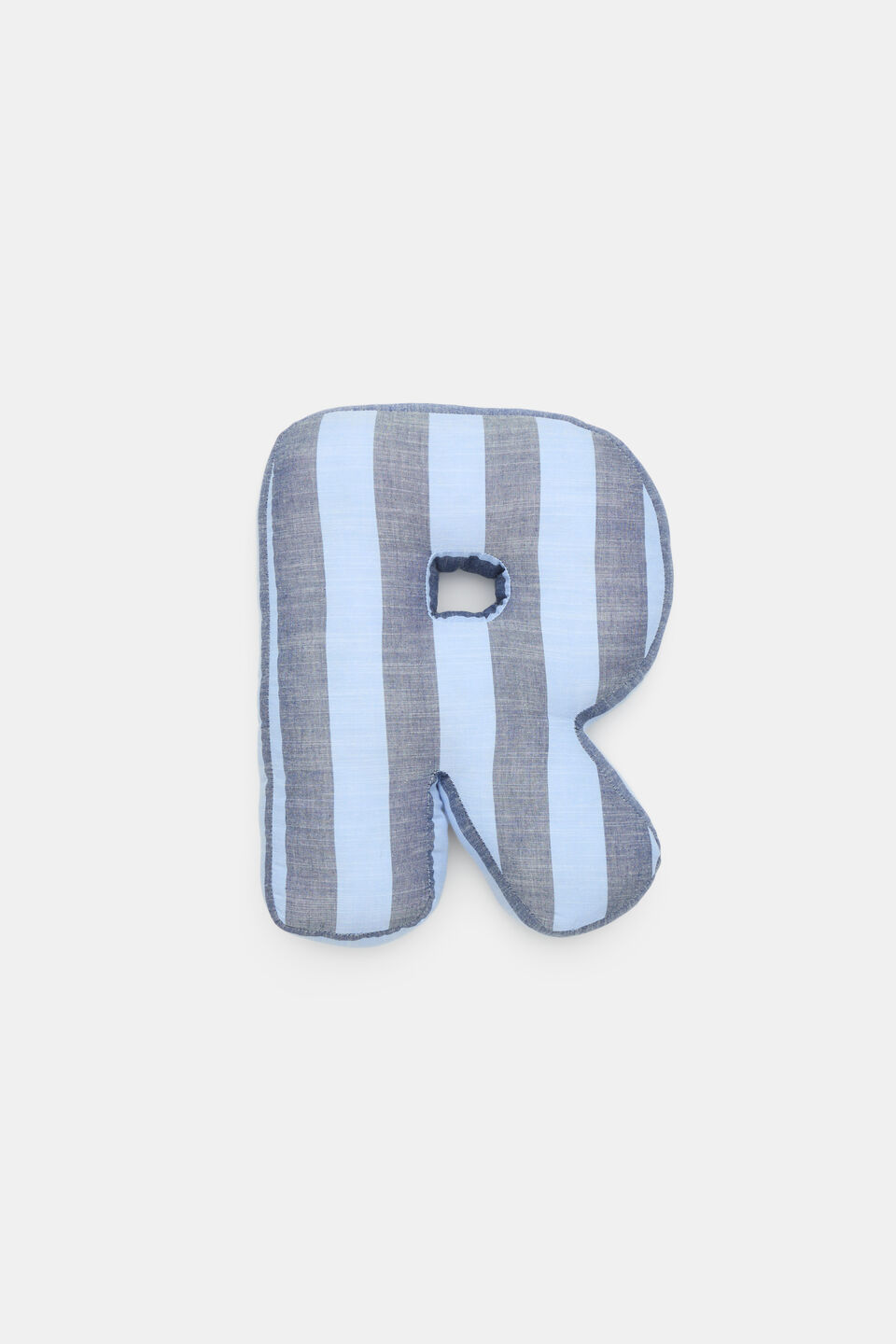 Blue Stripe Initial Cushion  R