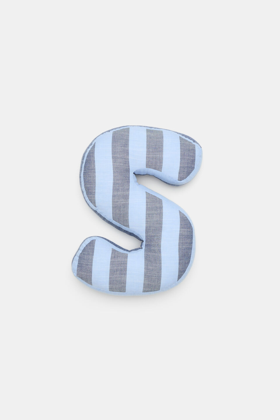 Blue Stripe Initial Cushion  S
