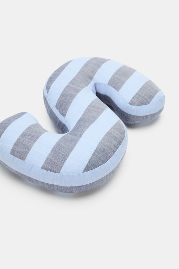Blue Stripe Initial Cushion  S  hi-res