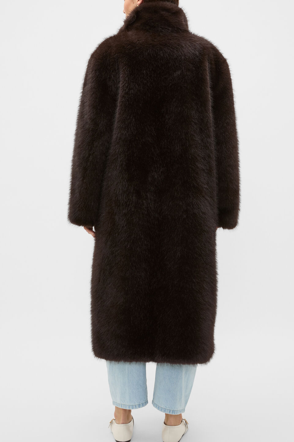 Maxi Faux Fur Coat  Coffee Bean