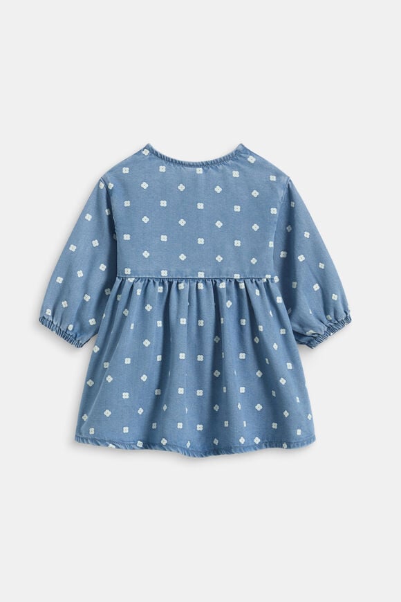 Floral Denim Dress  Mid Blue  hi-res