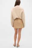 Leather Panelled Mini Skirt  Sandstone  hi-res