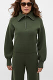 Double Knit Crop Zip Through  Deep Forest  hi-res