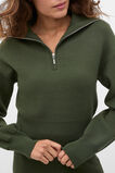 Double Knit Crop Zip Through  Deep Forest  hi-res