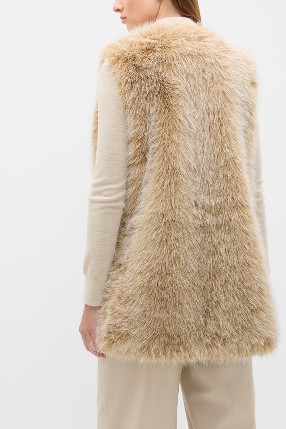 Faux Fur Gilet  Wheat Marle  hi-res