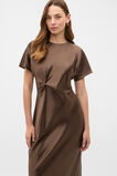 Satin Knot Front Dress  Chestnut  hi-res