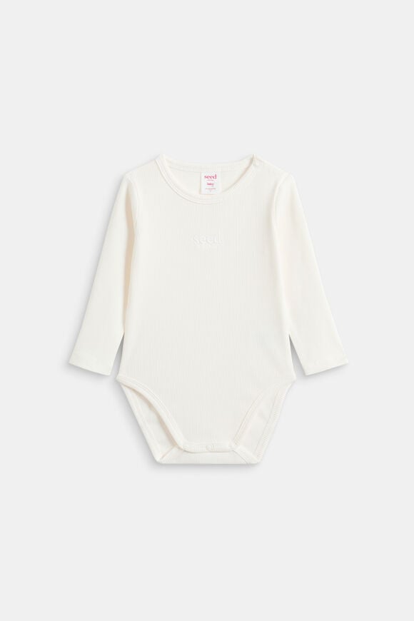 Core Logo Rib Bodysuit  Classic Cream  hi-res