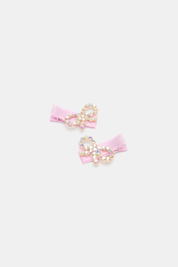 Crystal Bow Duck Clips  Candy Pink  hi-res
