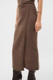 Fluffy Knit Wrap Skirt  Chestnut  hi-res