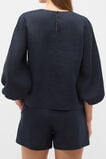 Core Linen Balloon Sleeve Top  Twilight Blue  hi-res