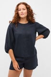 Core Linen Balloon Sleeve Top  Twilight Blue  hi-res