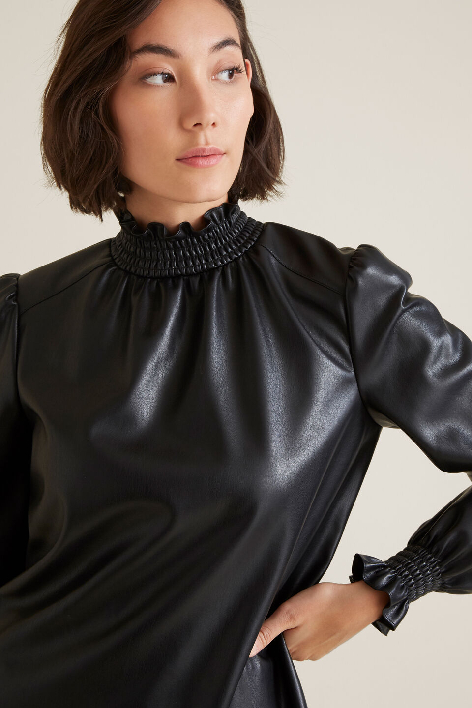 Frill PU Top  
