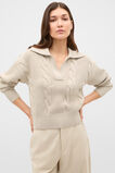Cotton Textured Cable Knit  Cashew Cream Marle  hi-res