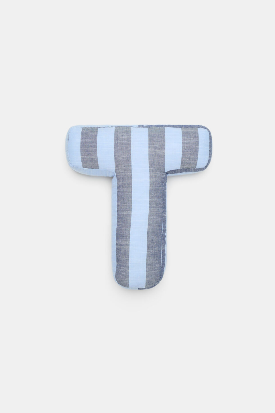 Blue Stripe Initial Cushion  T