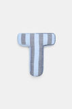Blue Stripe Initial Cushion  T  hi-res