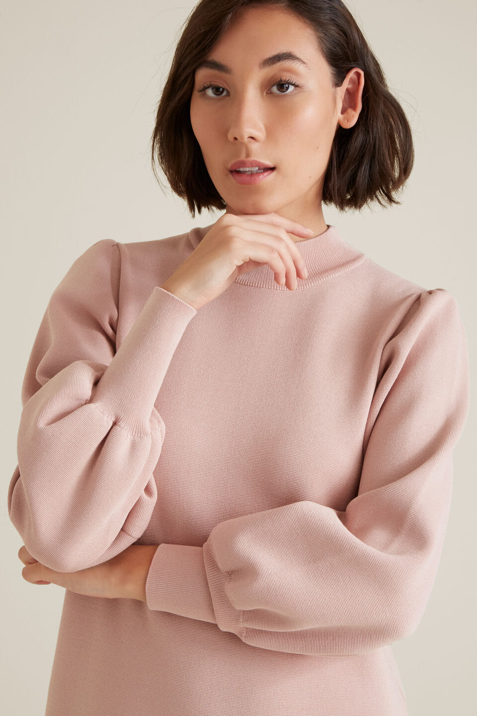 Blouson Knit Dress  