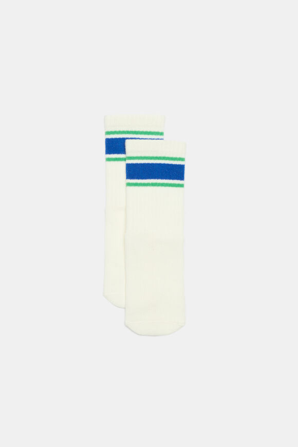 Logo in Stripe Sock  Cobalt Stripe  hi-res