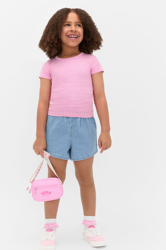 Core Logo Rib Tee  Candy Pink  hi-res