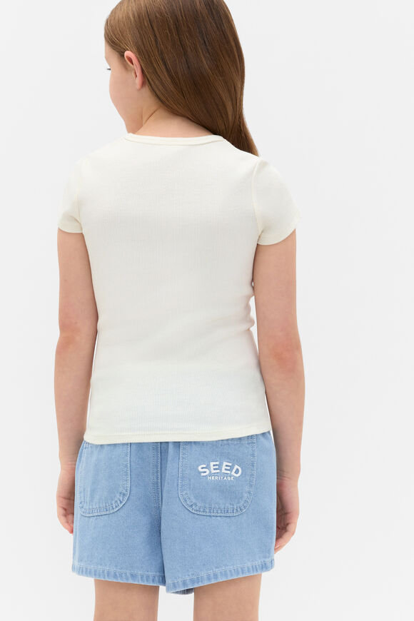 Core Logo Rib Tee  Classic Cream  hi-res