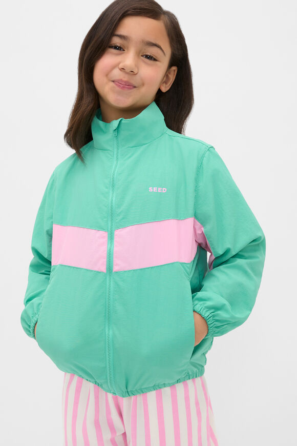 Chevron Panel Spray Jacket  Mint  hi-res