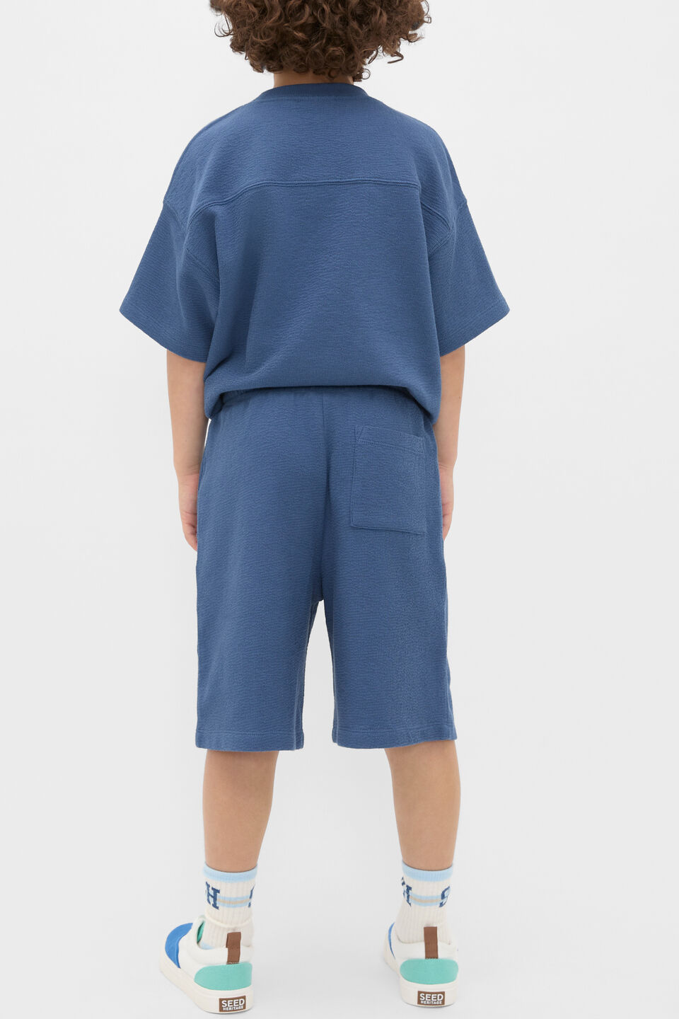 Texture Longline Short  Washed Navy