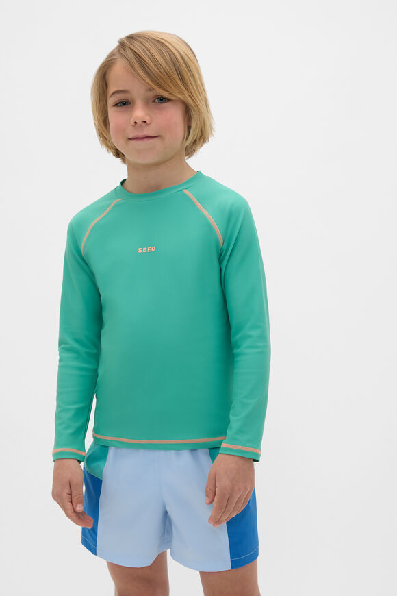 Contrast Stitch Rashvest  Mint  hi-res