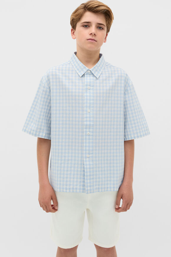 Oversized Cropped Shirt  Sky  hi-res