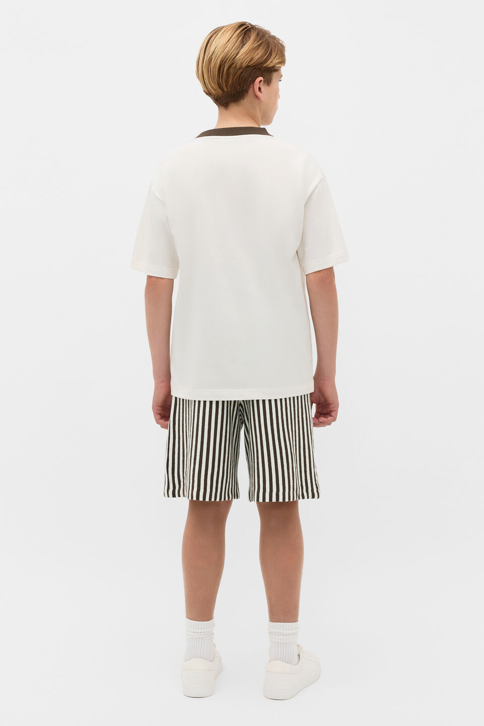 Contrast Bind Tee  Vintage Cream