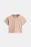 Loose Fit Rib Tee  Walnut Stripe  hi-res