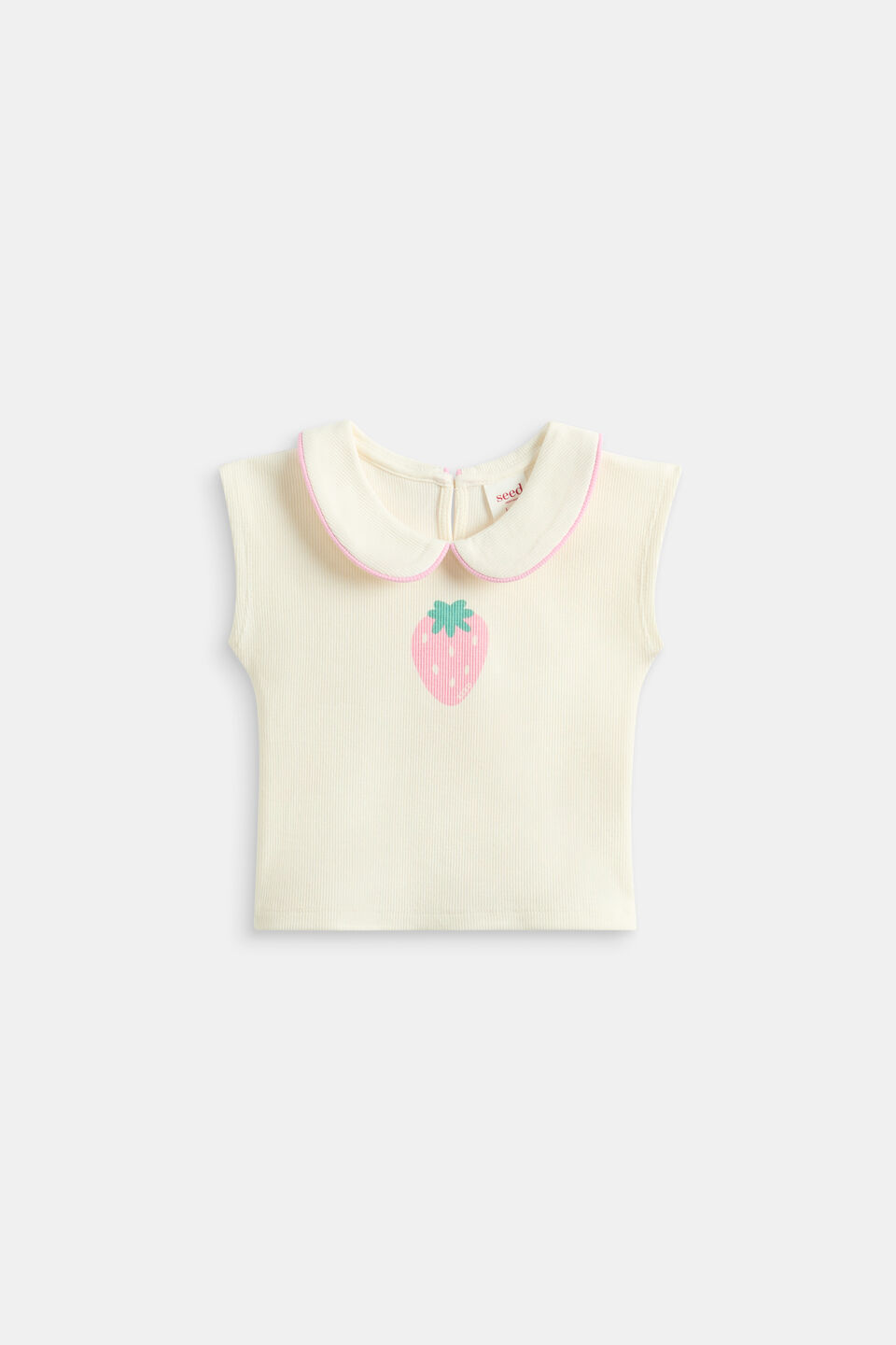 Strawberry Collar Tee  Classic Cream